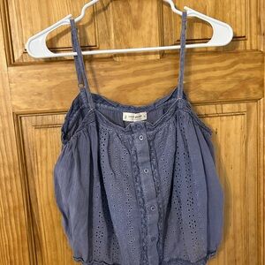 Lucky Brand Purple Eyelet Tank Top